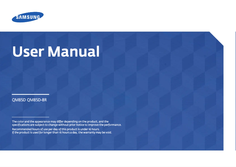 Image de la première page du manuel de l'appareil QM85E-BR
