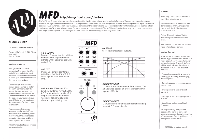 Image de la première page du manuel de l'appareil MFD ALM044