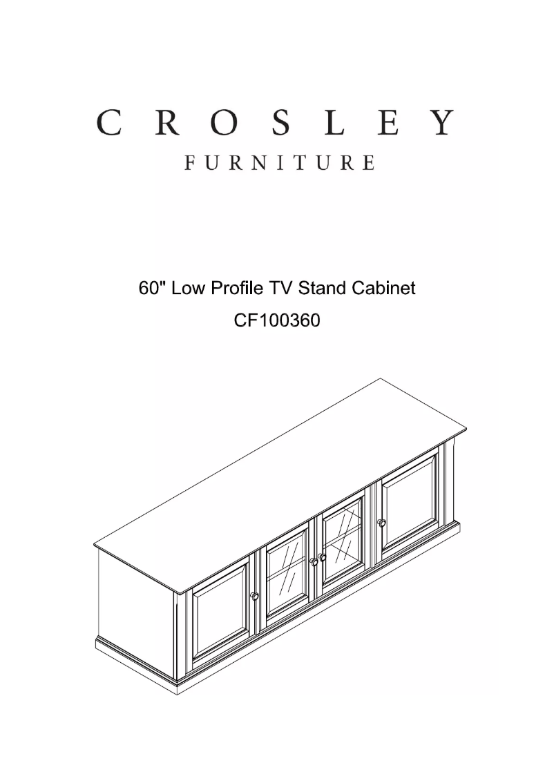 Page n°1 - Manuel utilisateur Crosley Furniture Alexandria Low Profile TV Stand