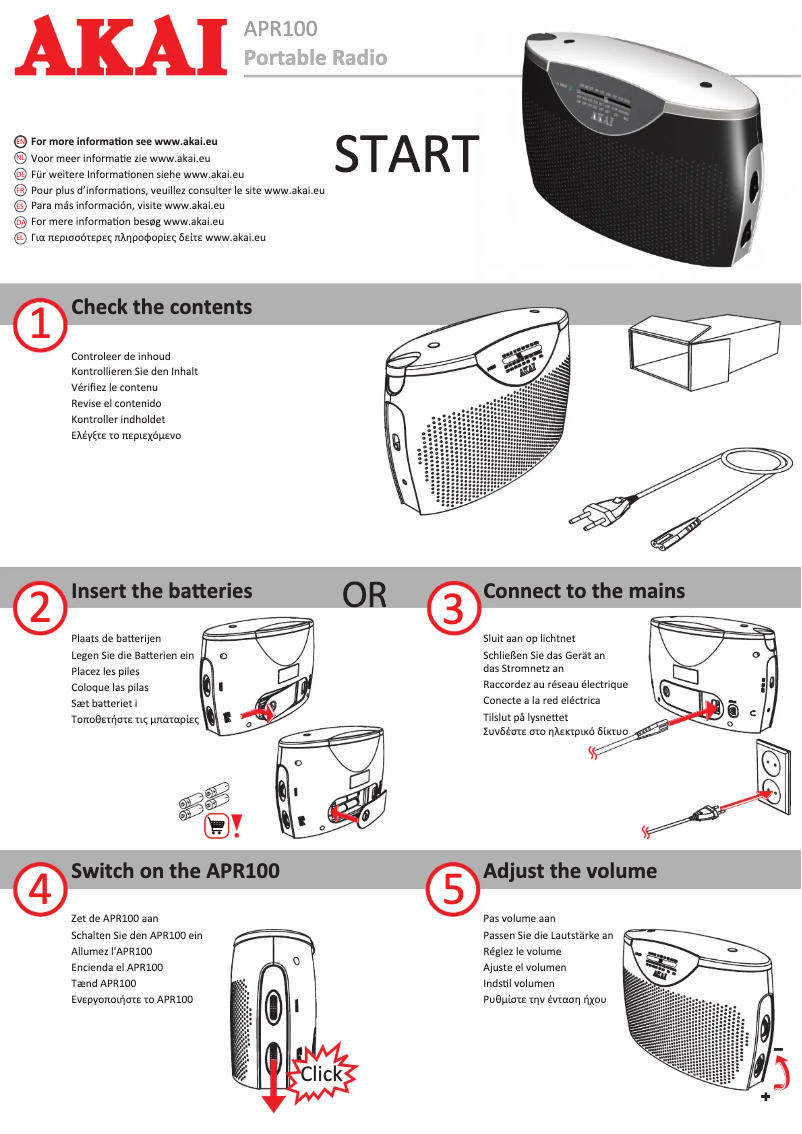 Image de la première page du manuel de l'appareil APR100WE