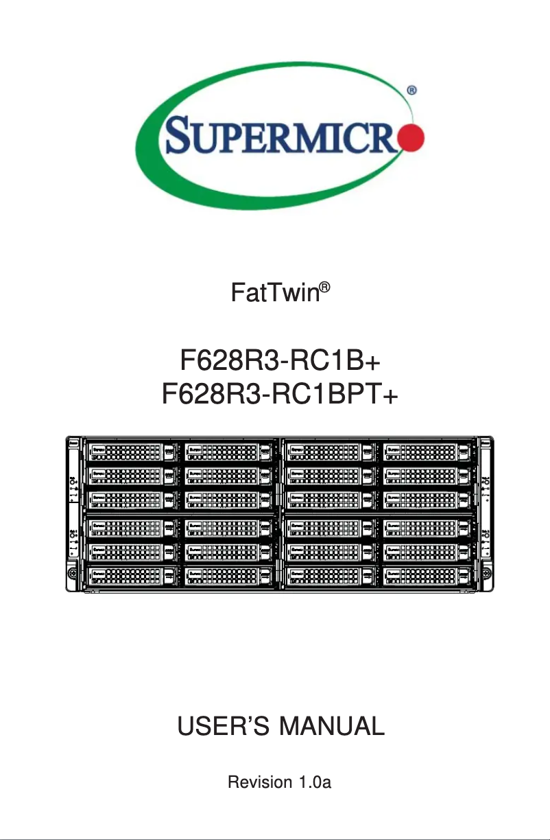 Image de la première page du manuel de l'appareil SuperServer F628R3-RC1BPT+