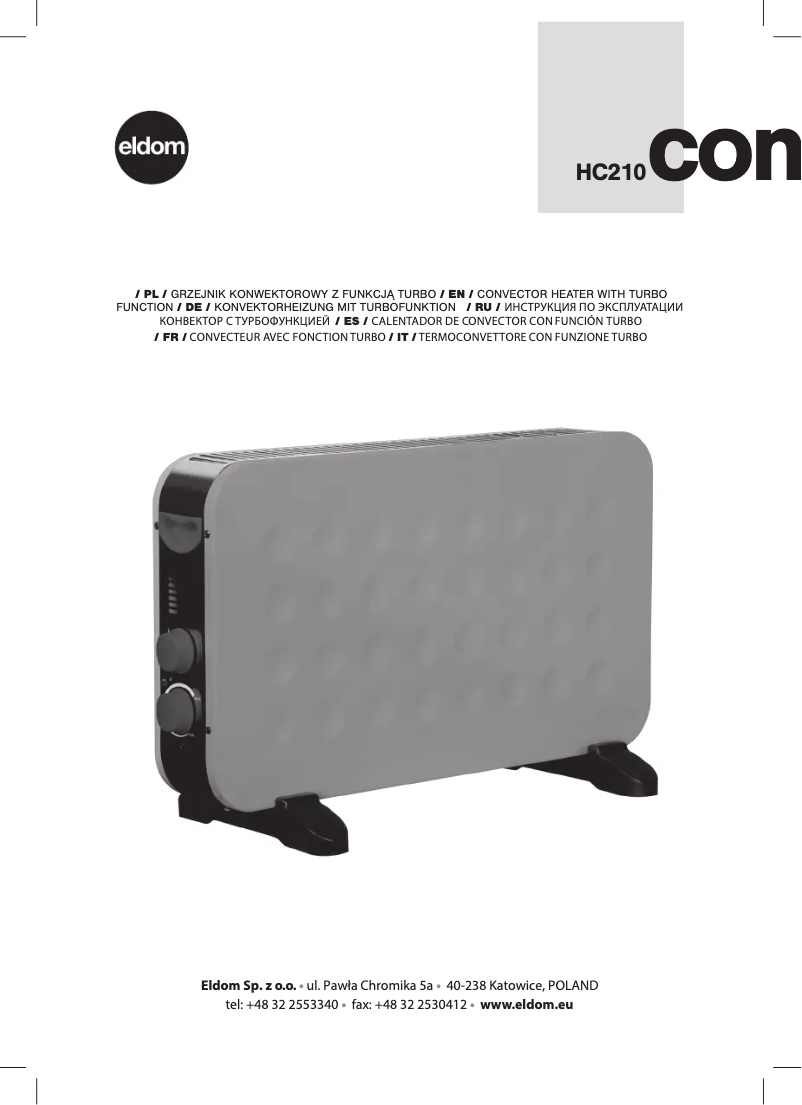 Página 1 del manual Manual de usuario Eldom Convi HC210