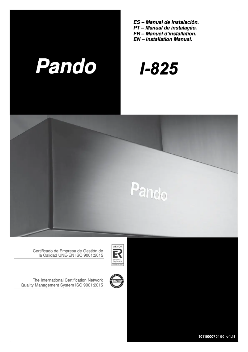 Page n°1 - Manuel utilisateur Pando I-825