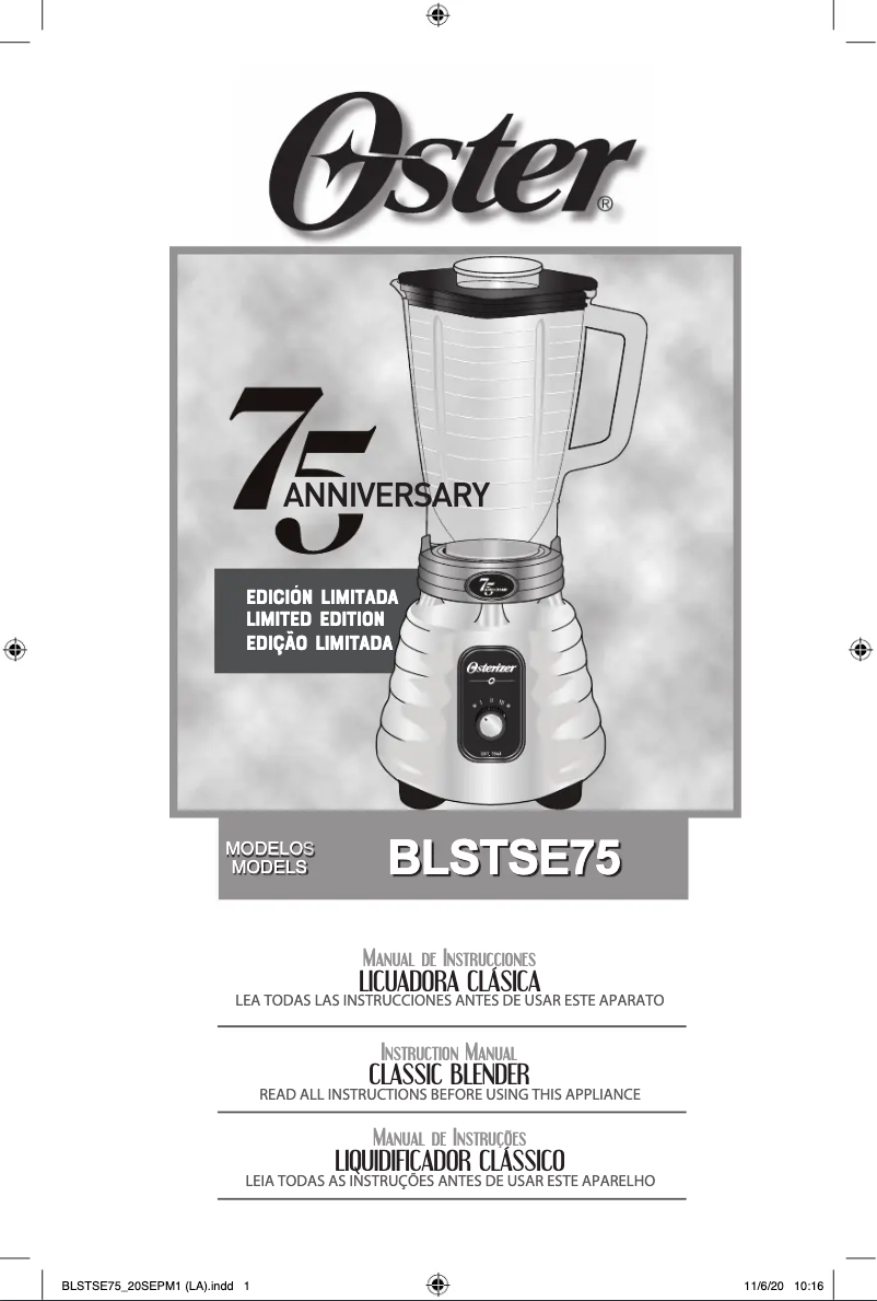 Image de la première page du manuel de l'appareil BLSTSE75