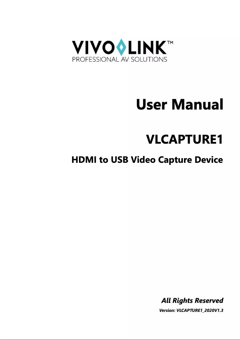 Image de la première page du manuel de l'appareil VLCAPTURE1