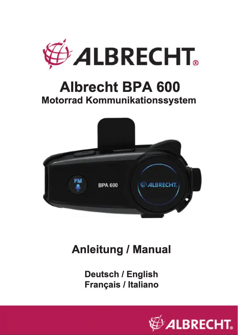 Page 1 de la notice Manuel utilisateur Albrecht BPA 600