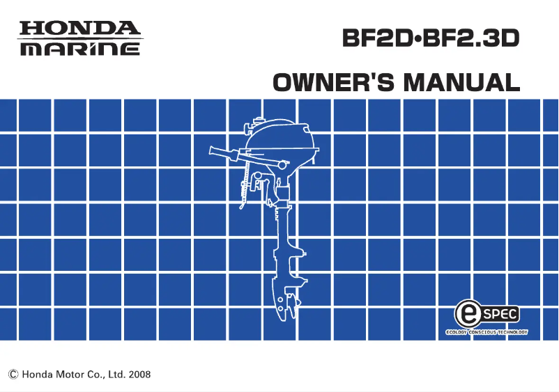 Page 1 de la notice Manuel utilisateur Honda BF2.3D (2008)