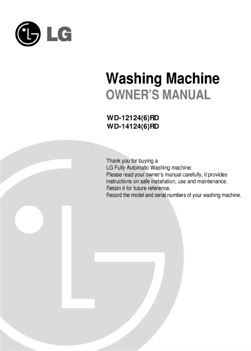 Página 1 del manual Manual de usuario LG WD14124RDN