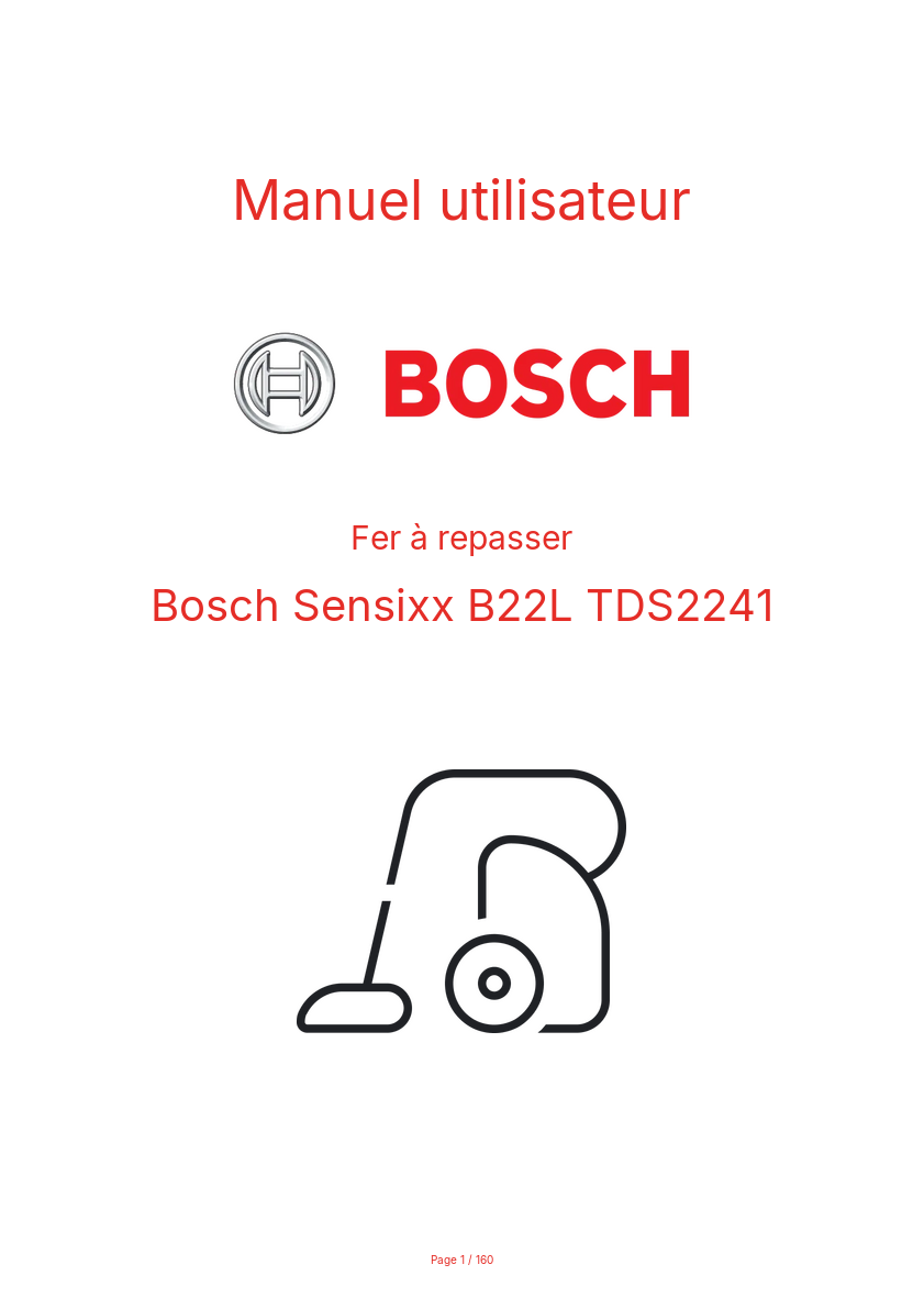 Page 1 de la notice Manuel utilisateur Bosch Sensixx B22L TDS2241