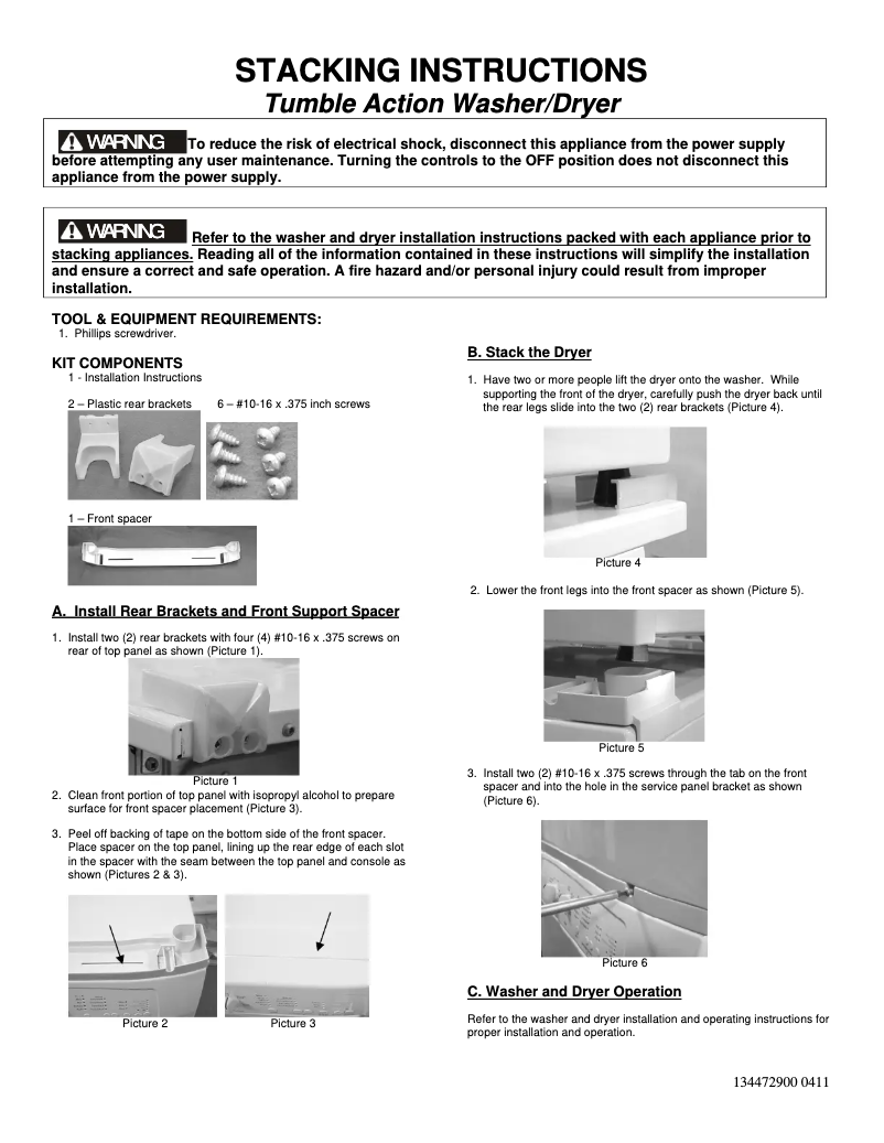Image de la première page du manuel de l'appareil STACKIT1WW