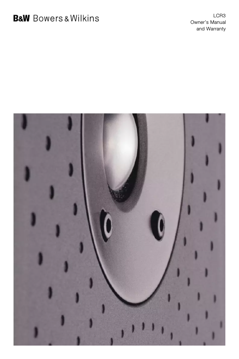 Page 1 de la notice Manuel utilisateur Bowers & Wilkins LCR3