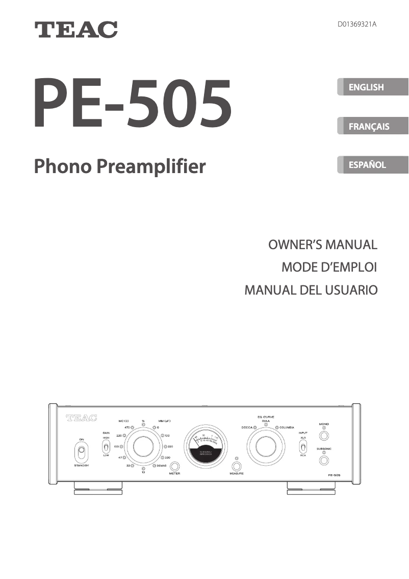 Image de la première page du manuel de l'appareil PE-505