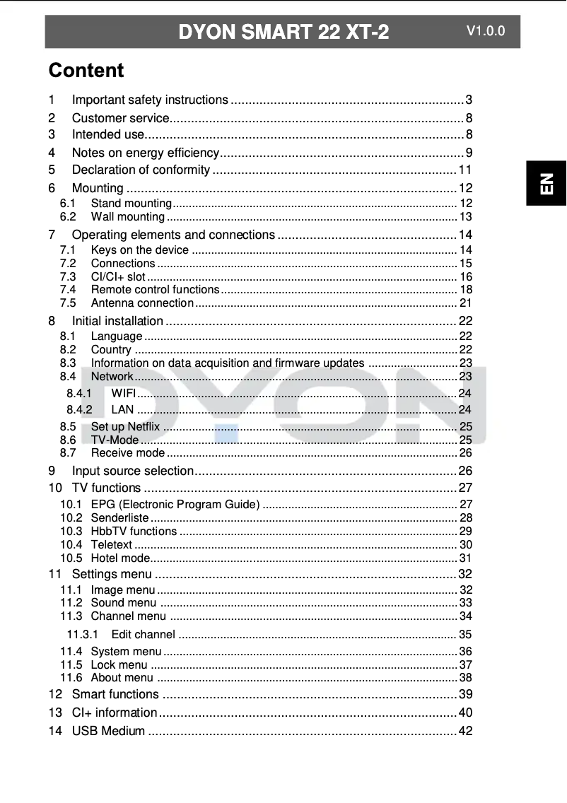 Page n°1 - Manuel utilisateur Dyon Smart 22 XT-2