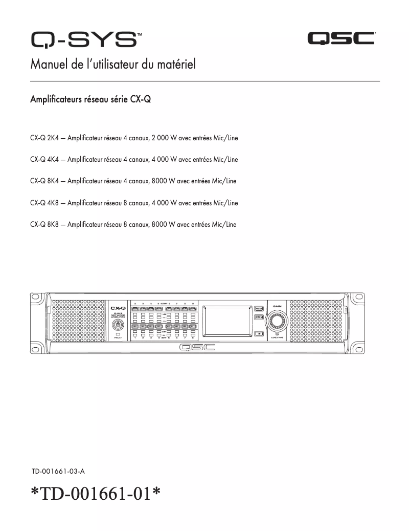 Página 1 del manual Manual de usuario QSC CX-Q 8K8