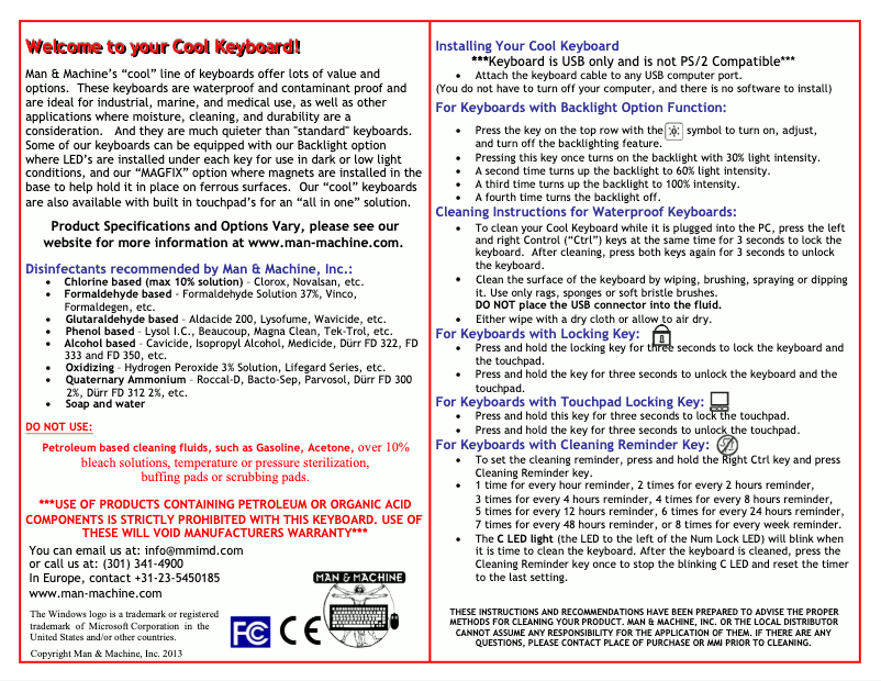 Image de la première page du manuel de l'appareil Really Cool LP