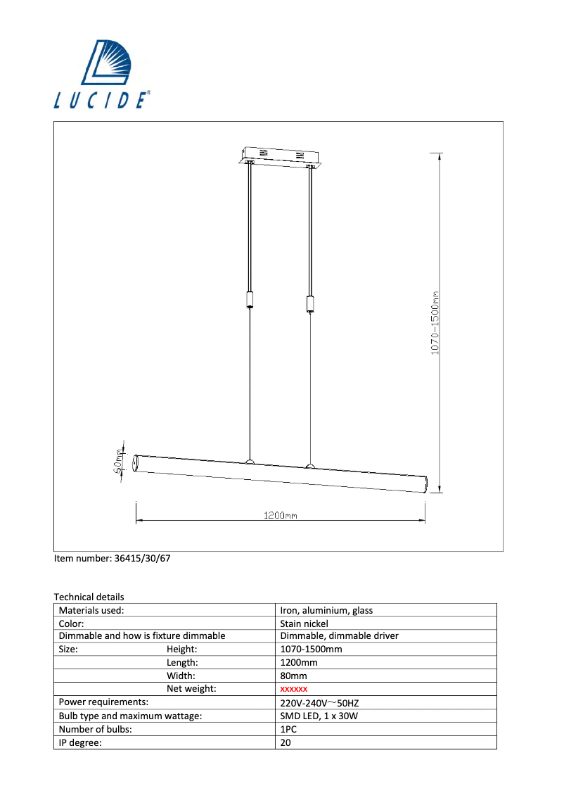 Image de la première page du manuel de l'appareil Granel 36415/30/67
