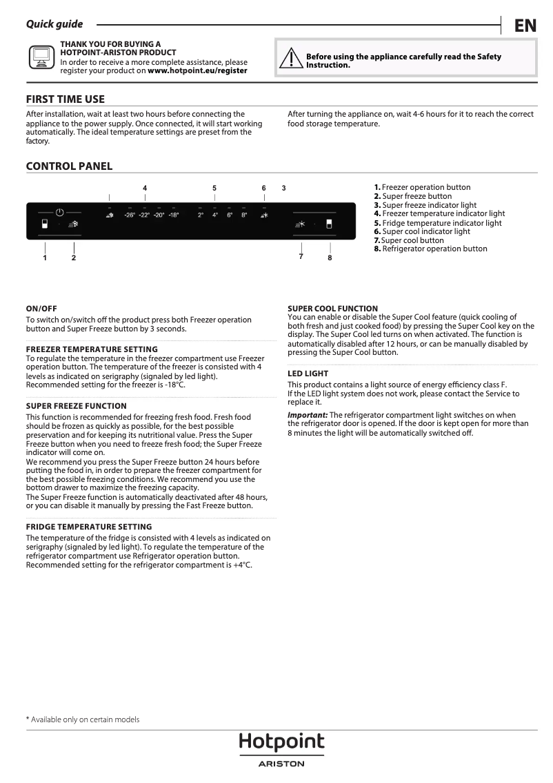 Page n°1 - Mode d'emploi Hotpoint HAFC9 TA44SX H