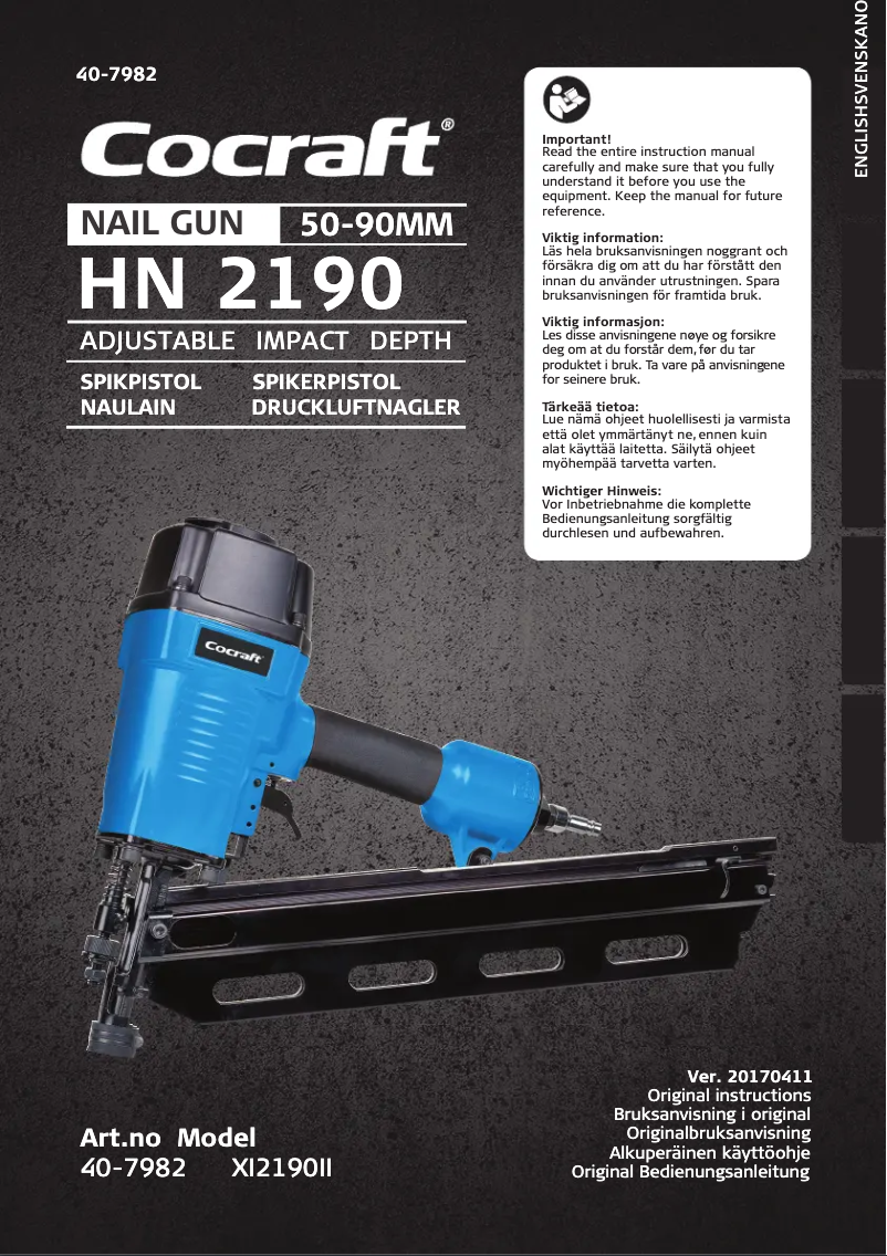 Page n°1 - Manuel utilisateur Cocraft HN 2190