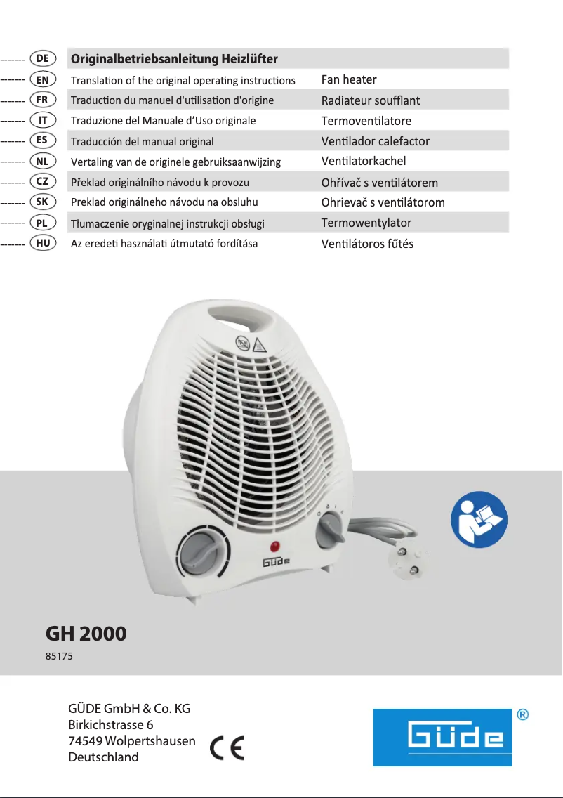 Page 1 de la notice Manuel utilisateur Güde GH 2000