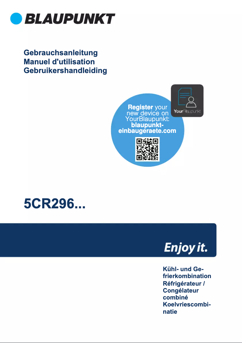 Página 1 del manual Manual de usuario Blaupunkt 5CR296FD0