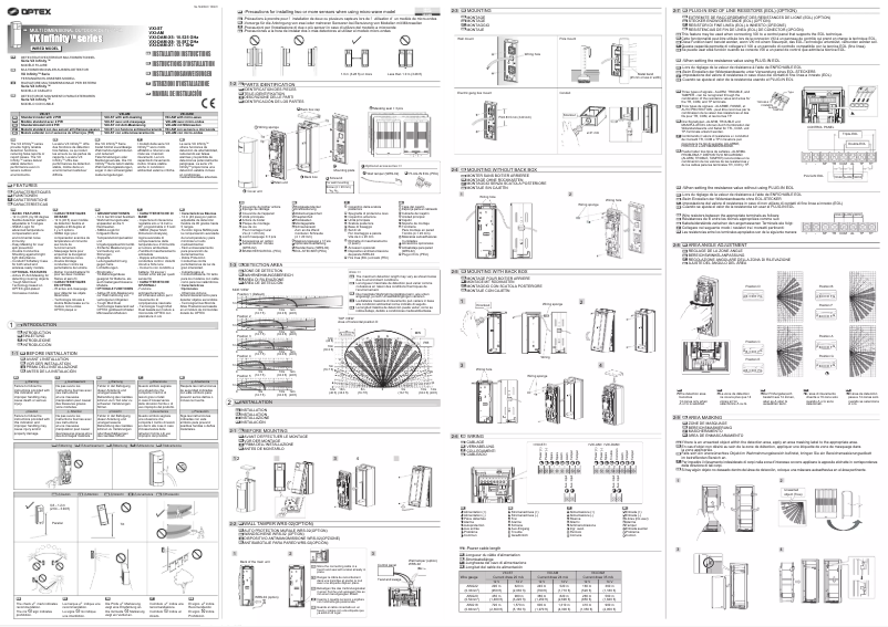 Page 1 de la notice Fiche technique Optex VXI-DAM