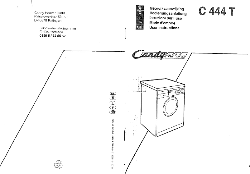 Page 1 de la notice Manuel utilisateur Candy C 444 T