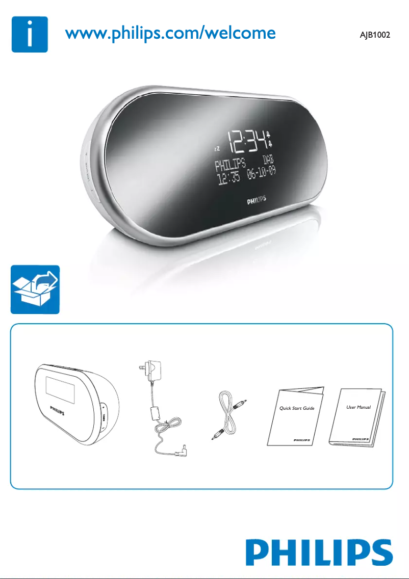 Page 1 de la notice Guide de démarrage rapide Philips AJB1002