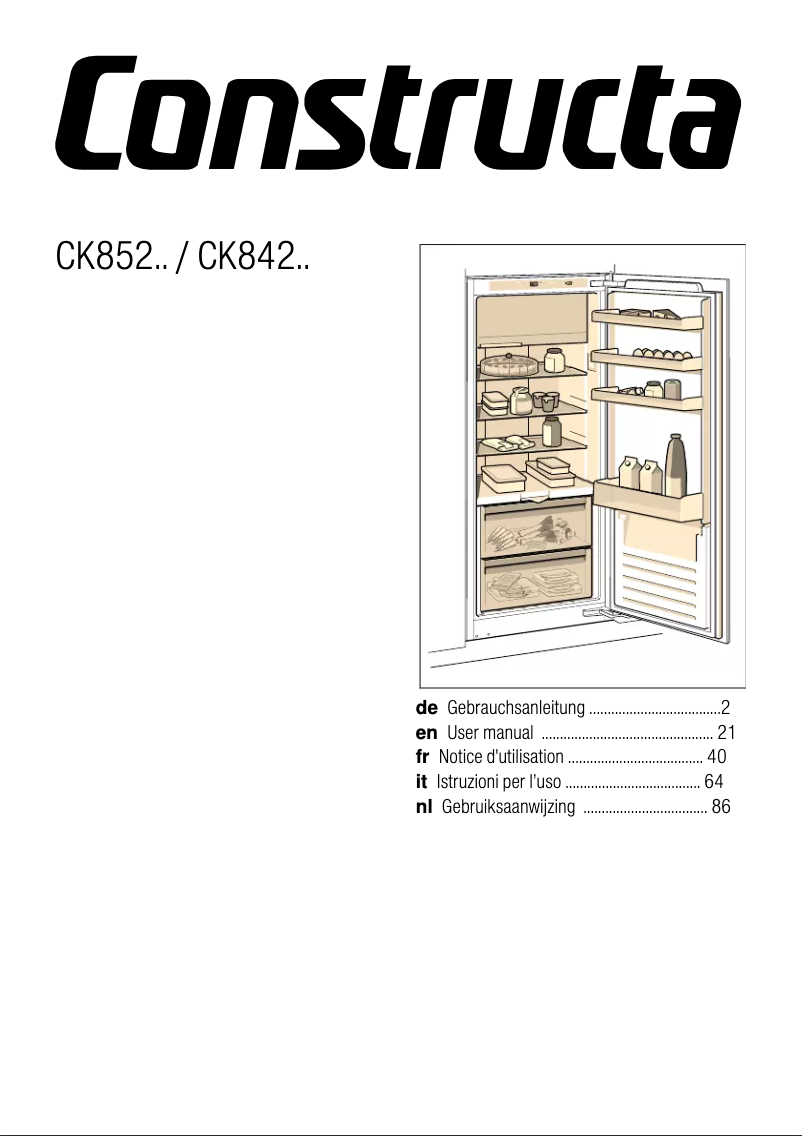 Page 1 de la notice Manuel utilisateur Constructa CK852AF30