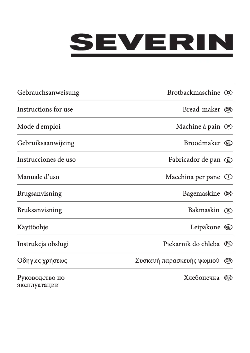Page 1 de la notice Manuel utilisateur Severin BM 3991