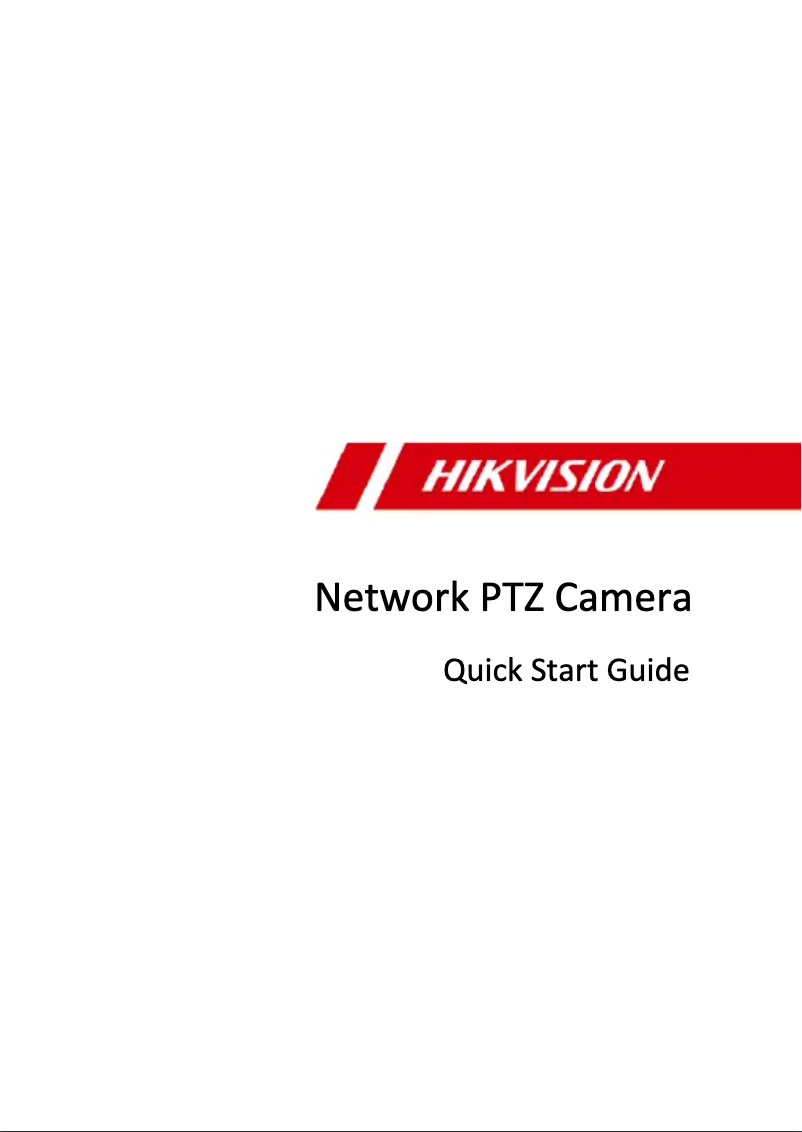 Page 1 de la notice Guide de démarrage rapide Hikvision DS-2DE2A204IW-DE3