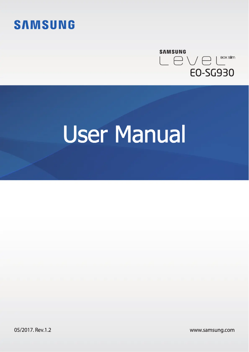 Page 1 de la notice Manuel utilisateur Samsung Level Box Slim EO-SG930