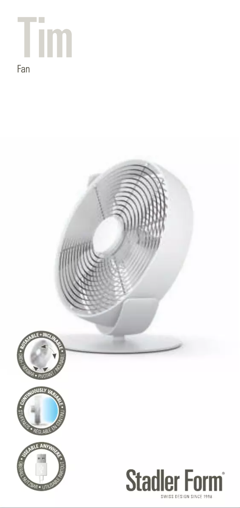 Page 1 de la notice Manuel utilisateur Stadler Form Tim