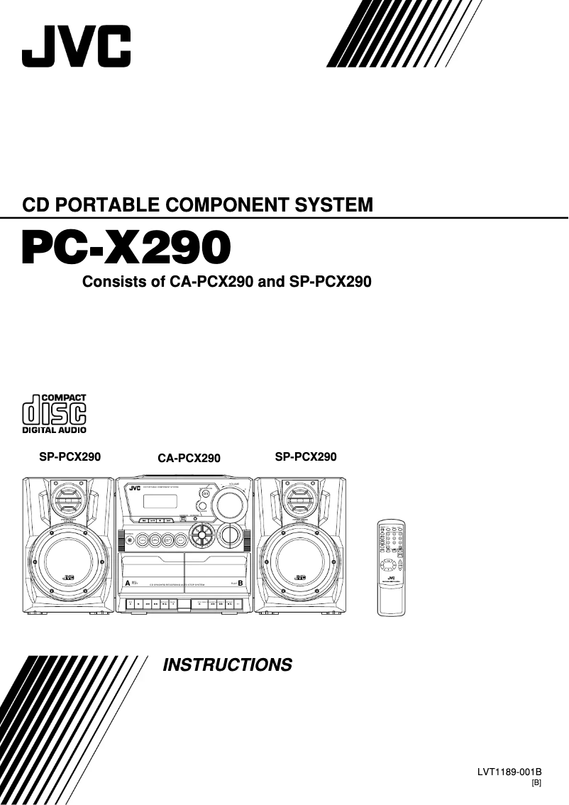 Page 1 de la notice Manuel utilisateur JVC PC-X290