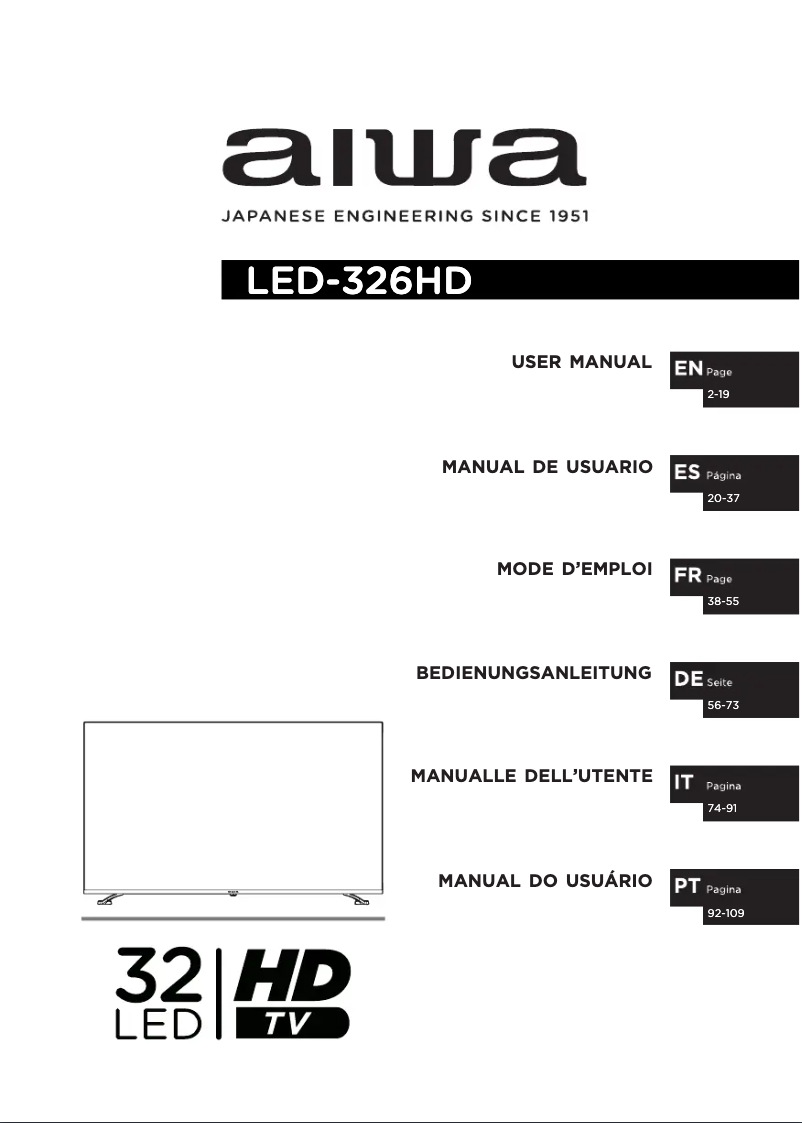 Image de la première page du manuel de l'appareil LED-326HD