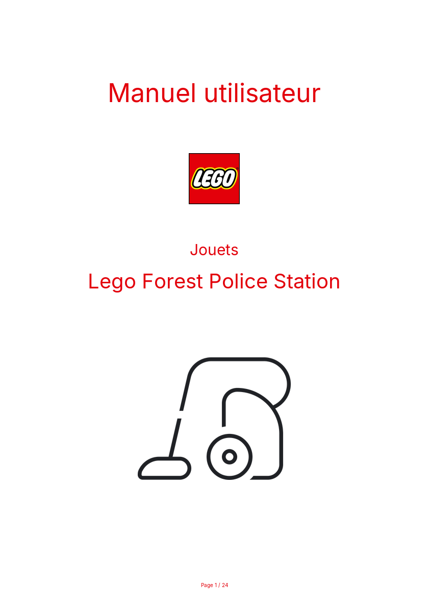 Page n°1 - Manuel utilisateur Lego Forest Police Station