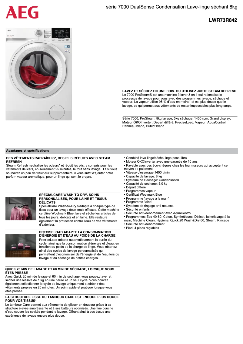 Image de la première page du manuel de l'appareil LWR73R842