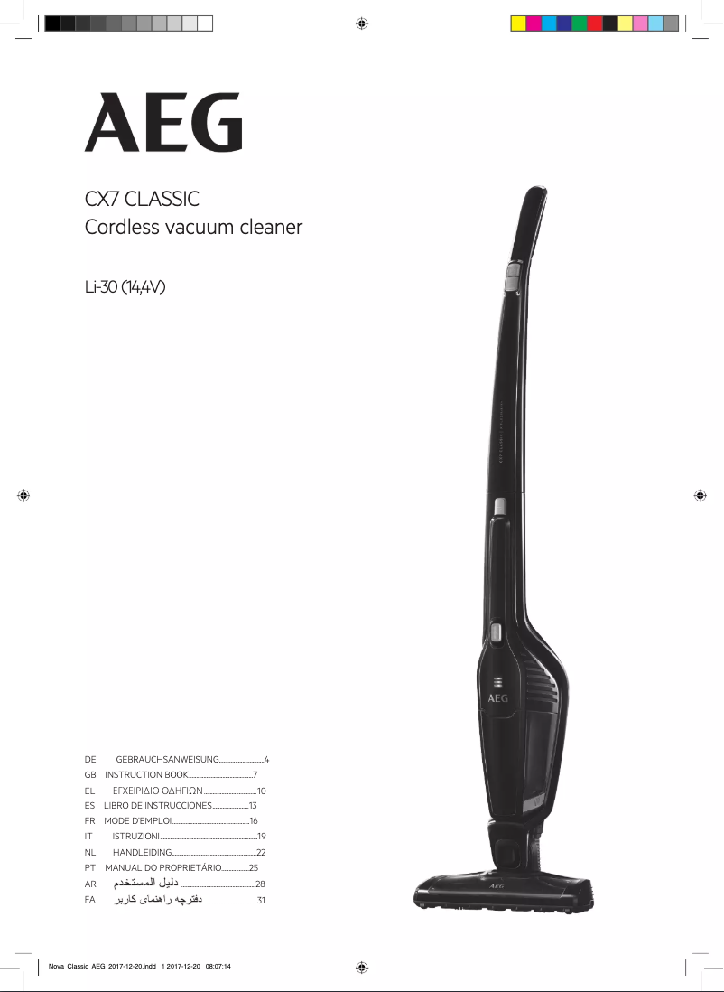 Image de la première page du manuel de l'appareil CX7 Classic