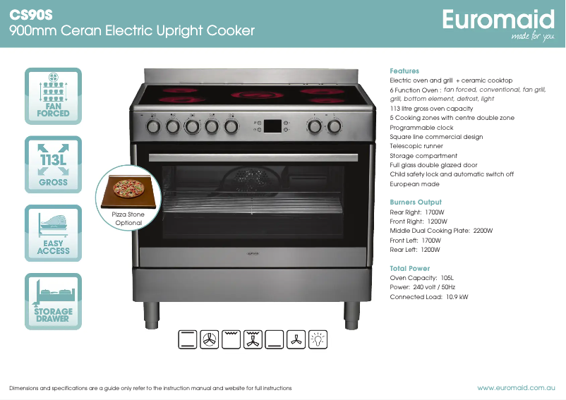 Page 1 de la notice Manuel utilisateur Euromaid CS90S