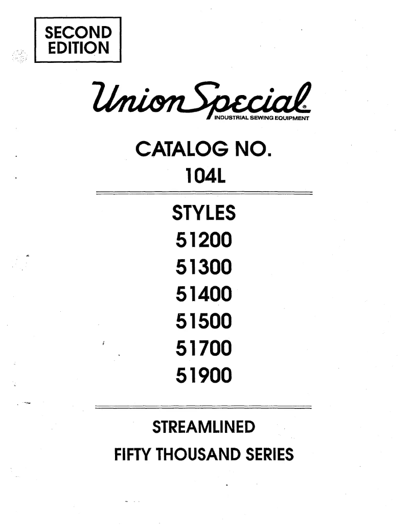 Page n°1 - Manuel utilisateur Union Special 51200BT