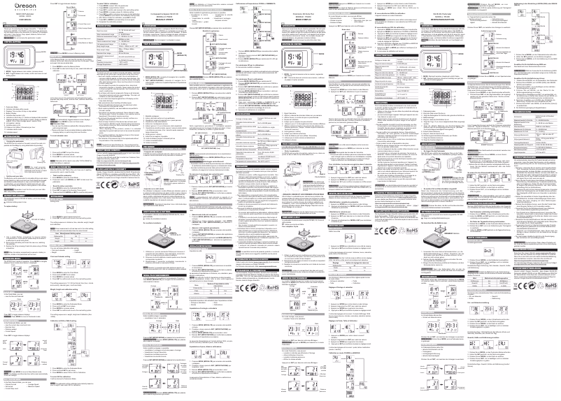Page 1 de la notice Manuel utilisateur Oregon Scientific PE200