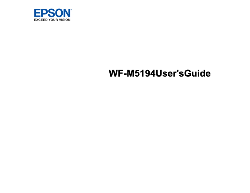 Page n°1 - Manuel utilisateur Epson WorkForce Pro WF-M5194
