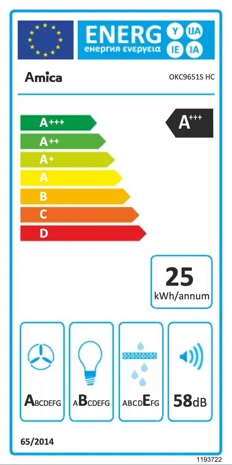Page n°1 - Label énergétique Amica OKC9651S HC