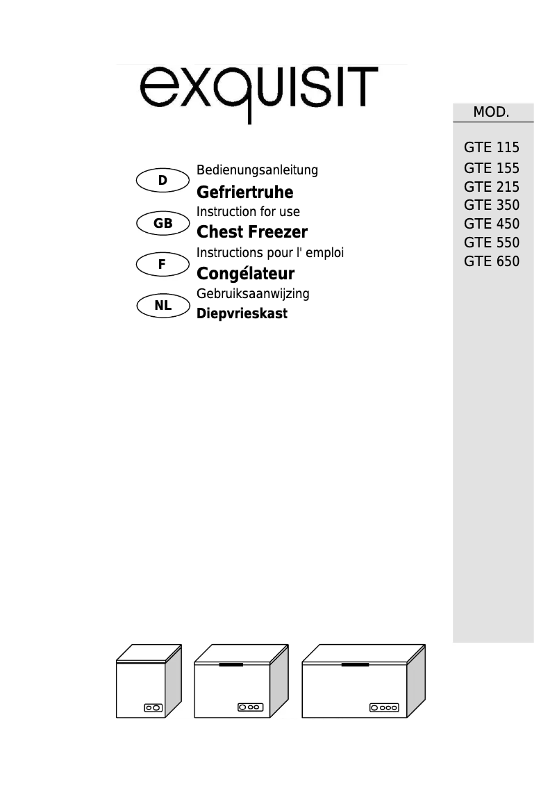 Page 1 of the manual User Manual Exquisit GTE650A