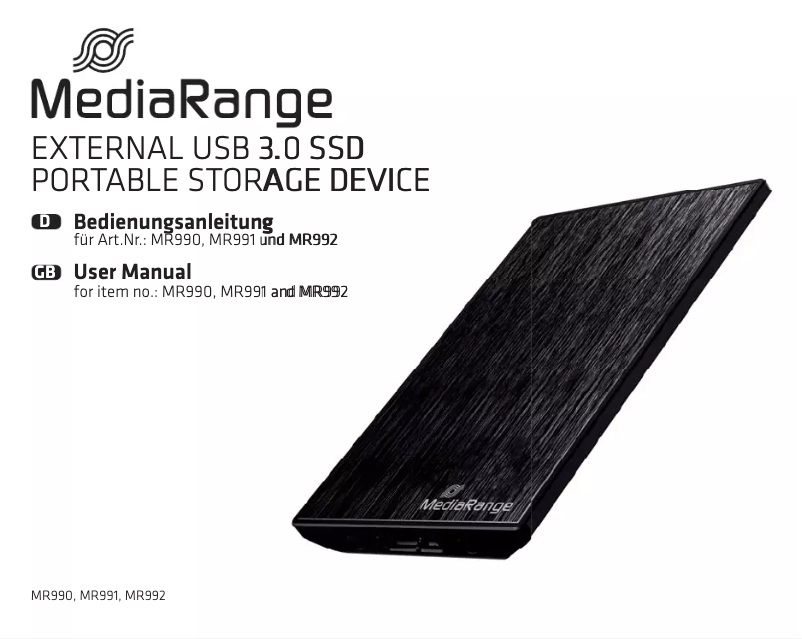 Page 1 de la notice Manuel utilisateur MediaRange MR990