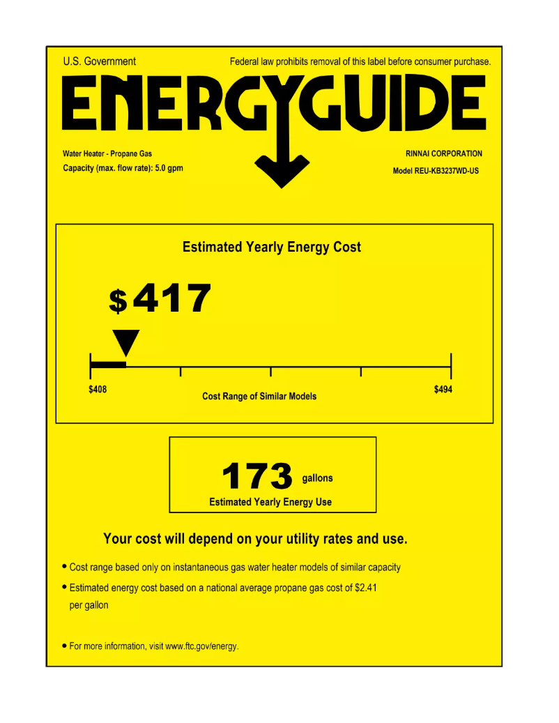 Image de la première page du manuel de l'appareil Tankless RU98EP