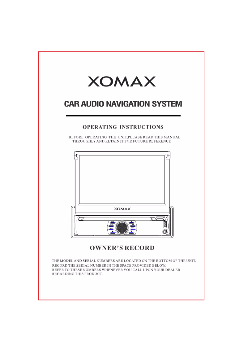 Page 1 de la notice Manuel utilisateur Xomax XM-DTSBN932
