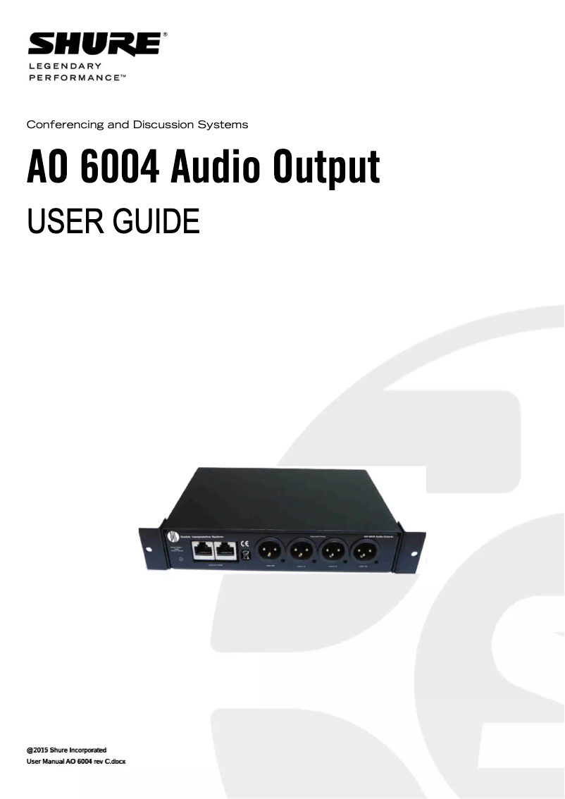 Image de la première page du manuel de l'appareil AO 6004