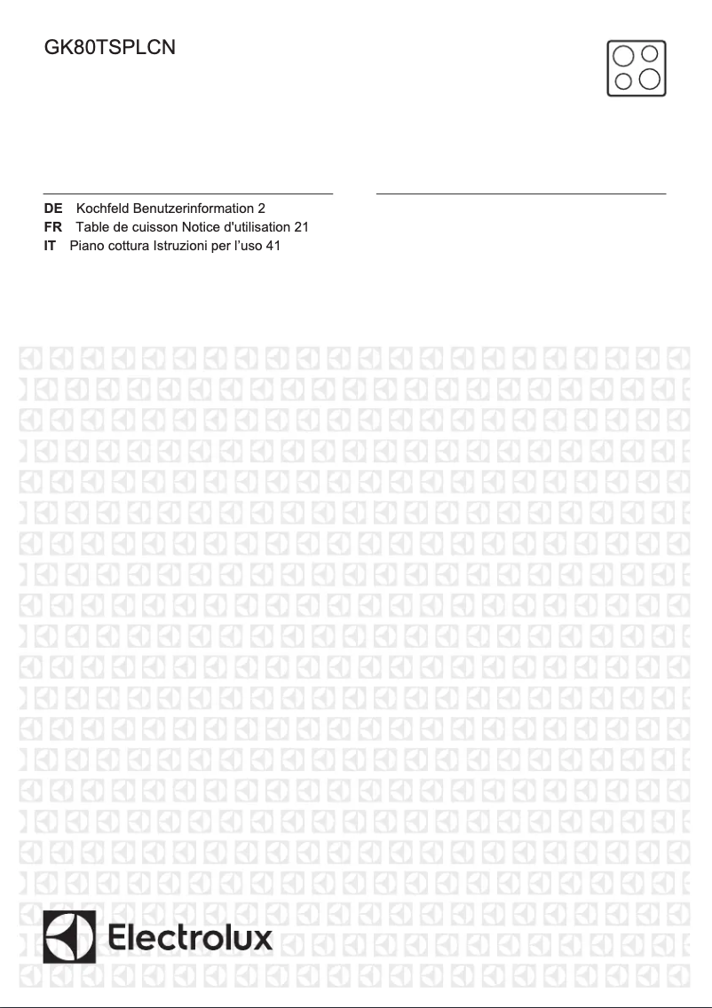 Image de la première page du manuel de l'appareil GK80TSPLCN