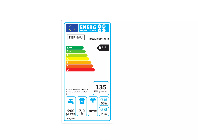 Page n°1 - Label énergétique Kernau KFWM 7543124 IA