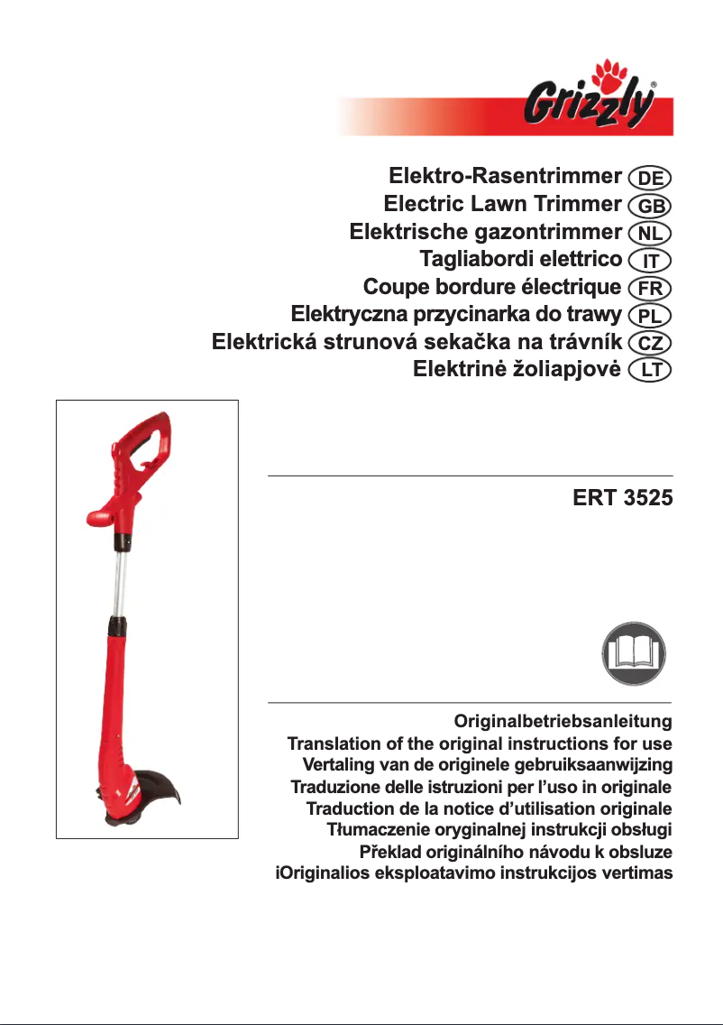 Page n°1 - Manuel utilisateur Grizzly ERT 3525